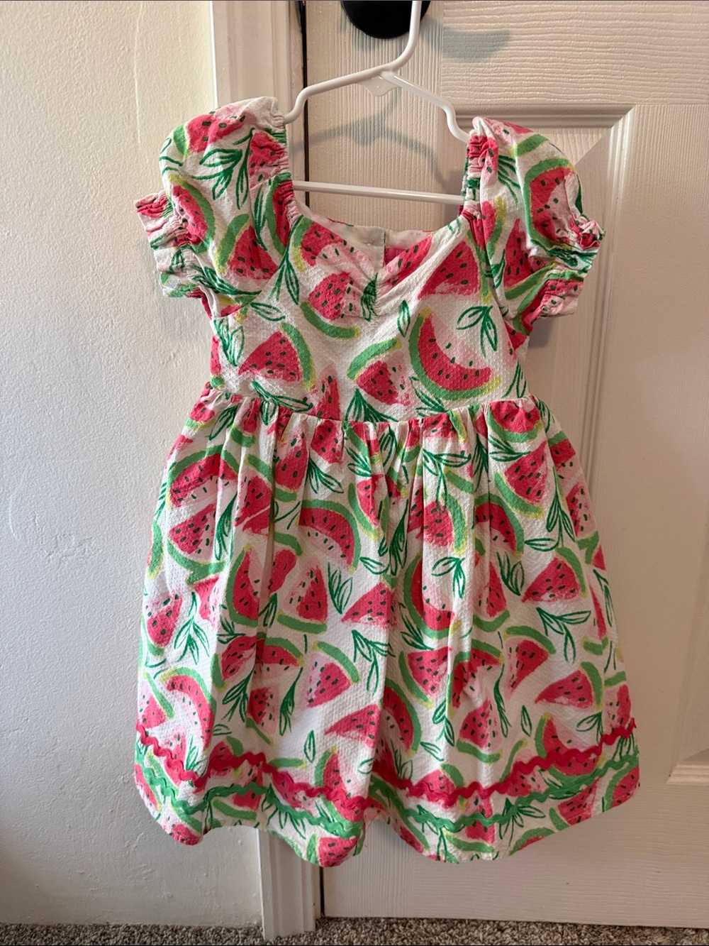 Isaac Mizrahi Pink and Green Watermelon Print Girls Dress